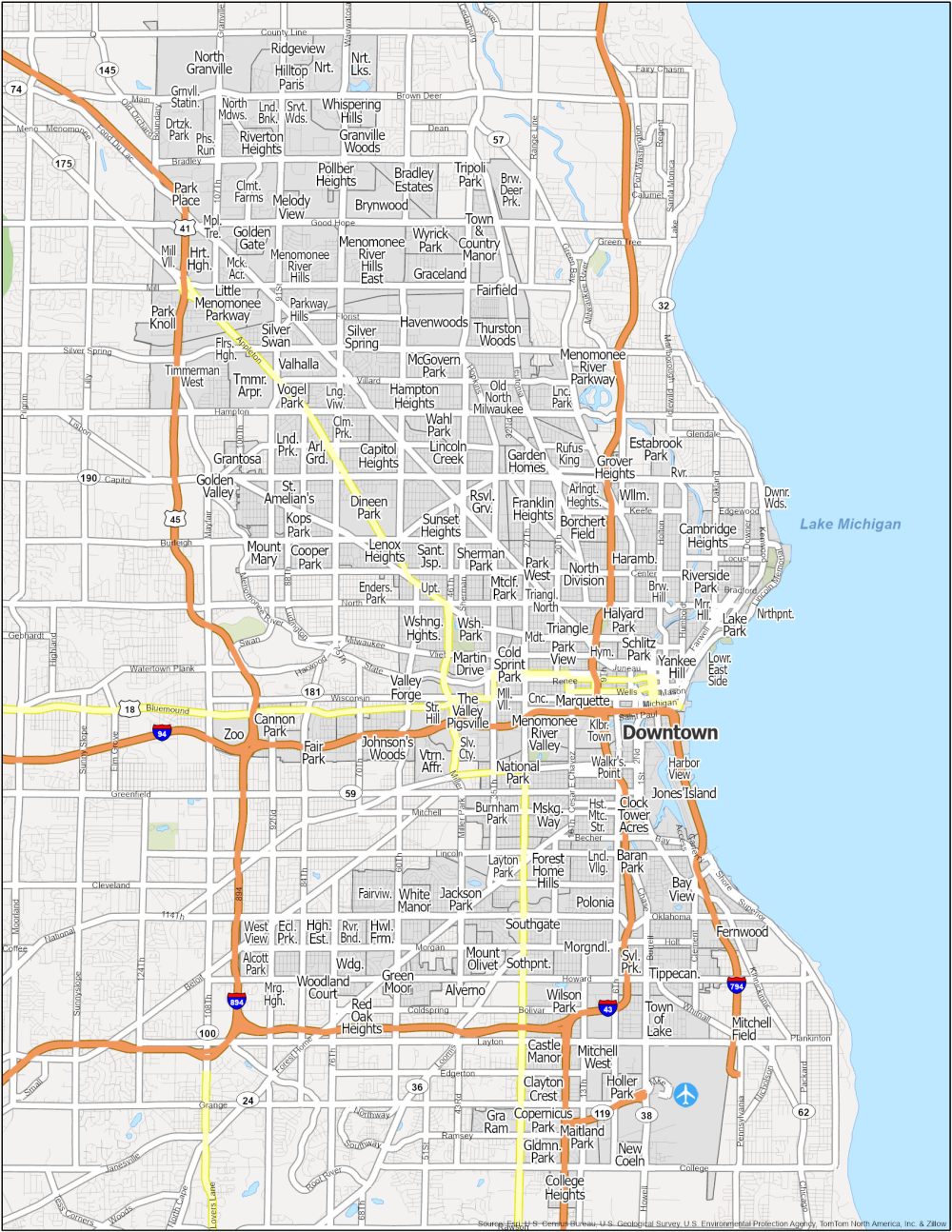 Milwaukee Neighborhood Map