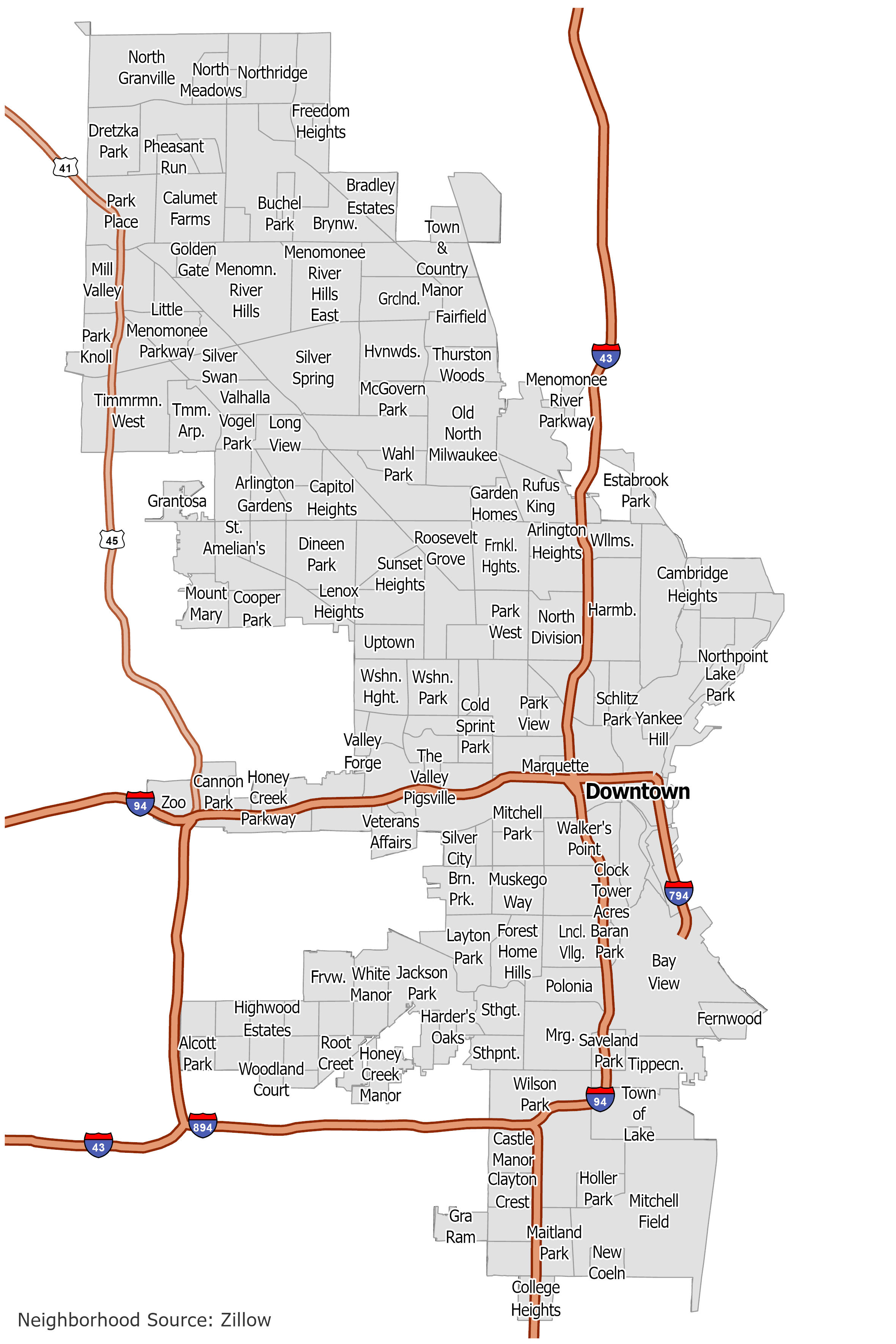 Milwaukee Neighborhood Map - GIS Geography
