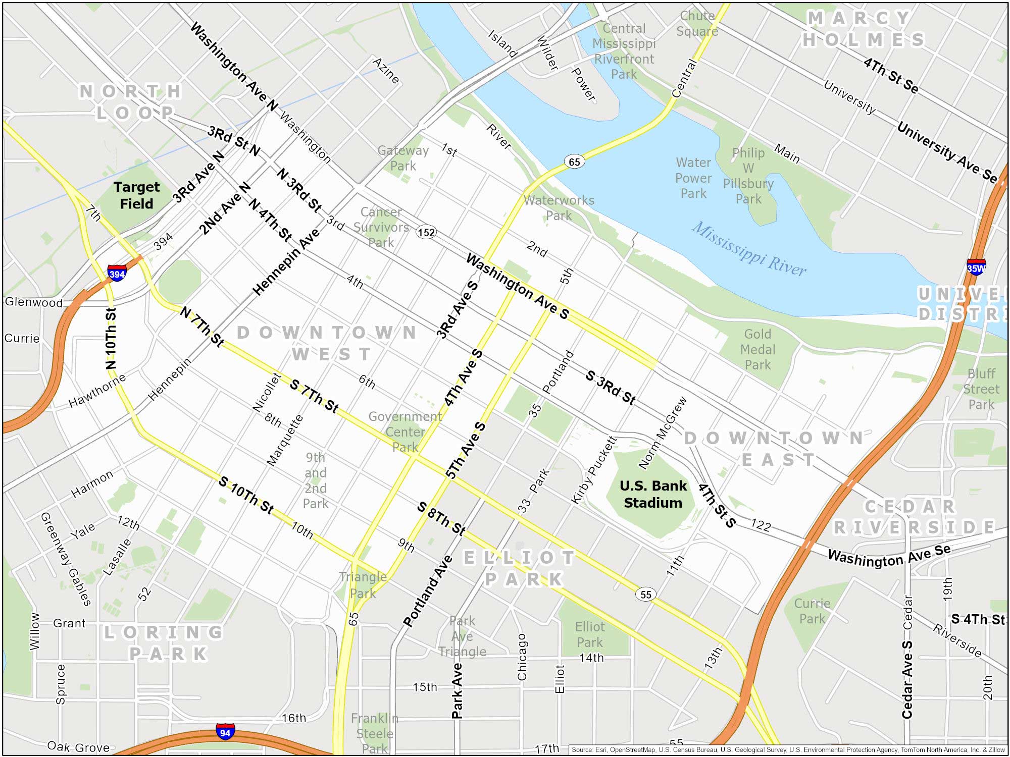 Minneapolis Downtown Map