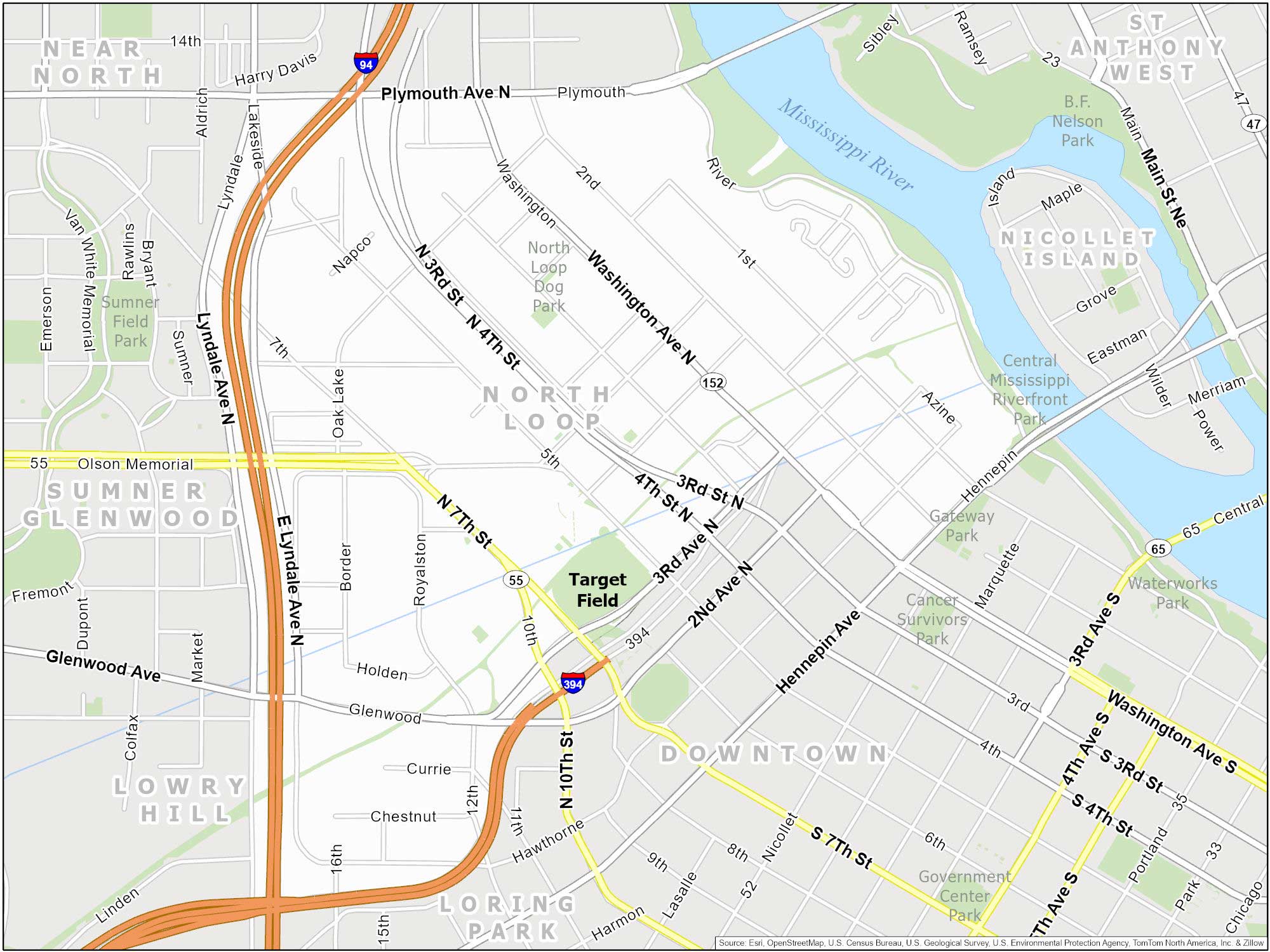 Minneapolis North Loop Map