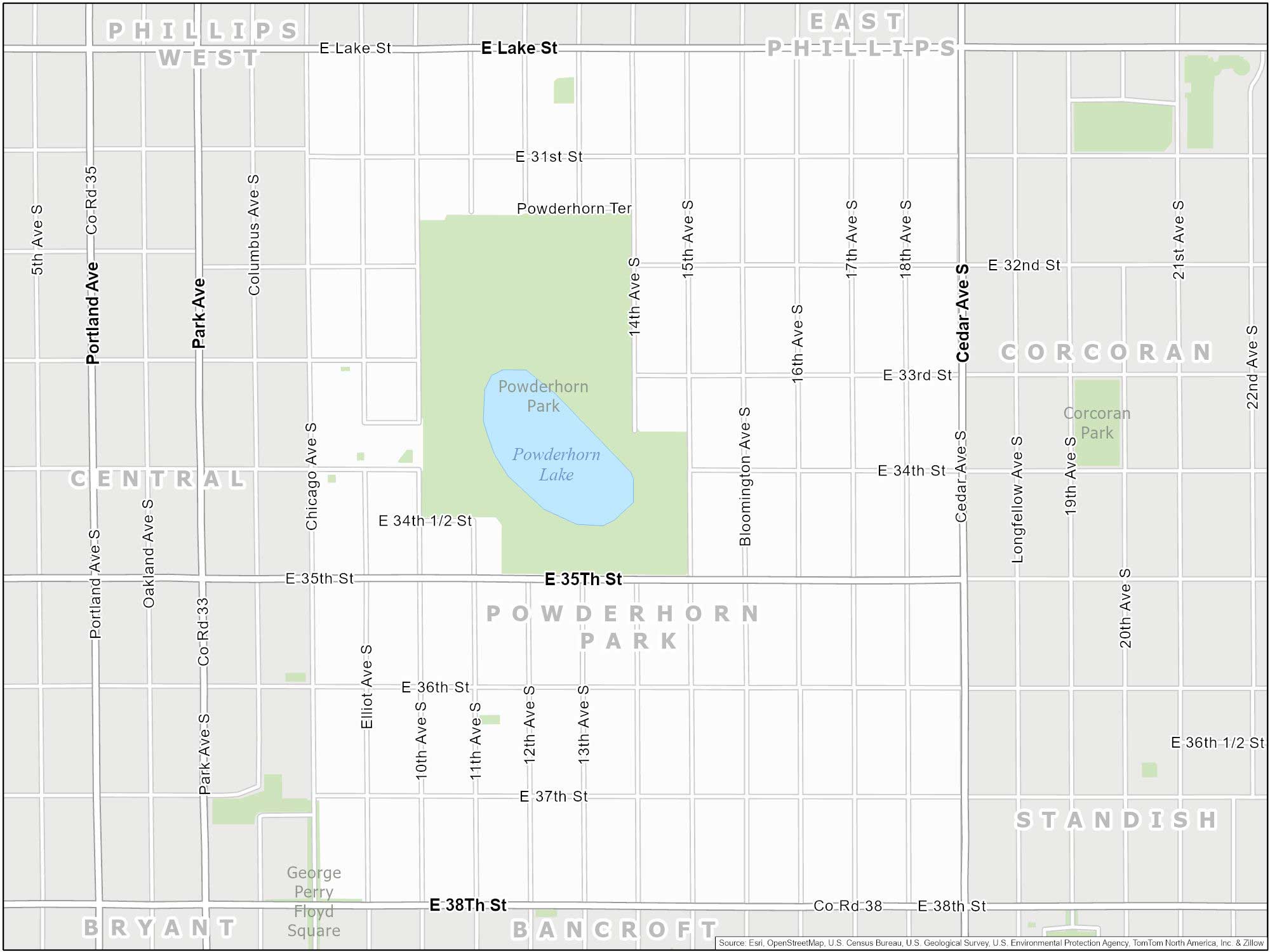 Minneapolis Powderhorn Park Map