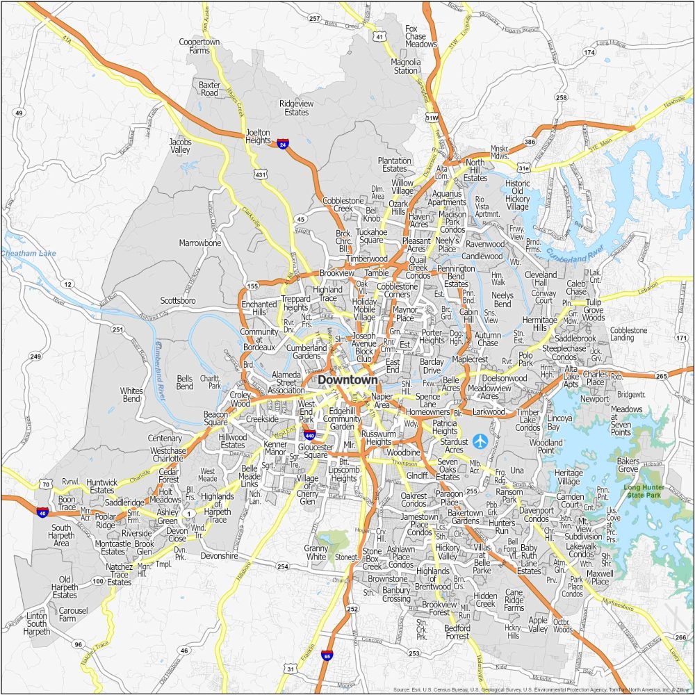 Nashville Neighborhood Map
