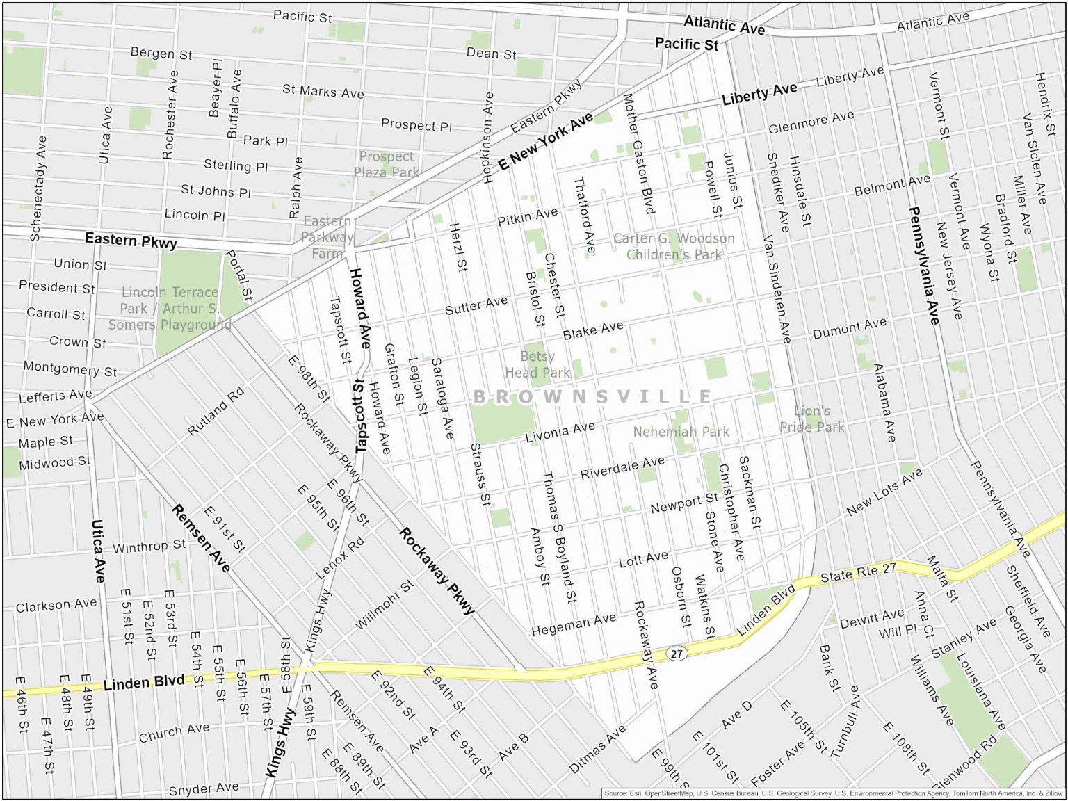 New York City Brownsville Map