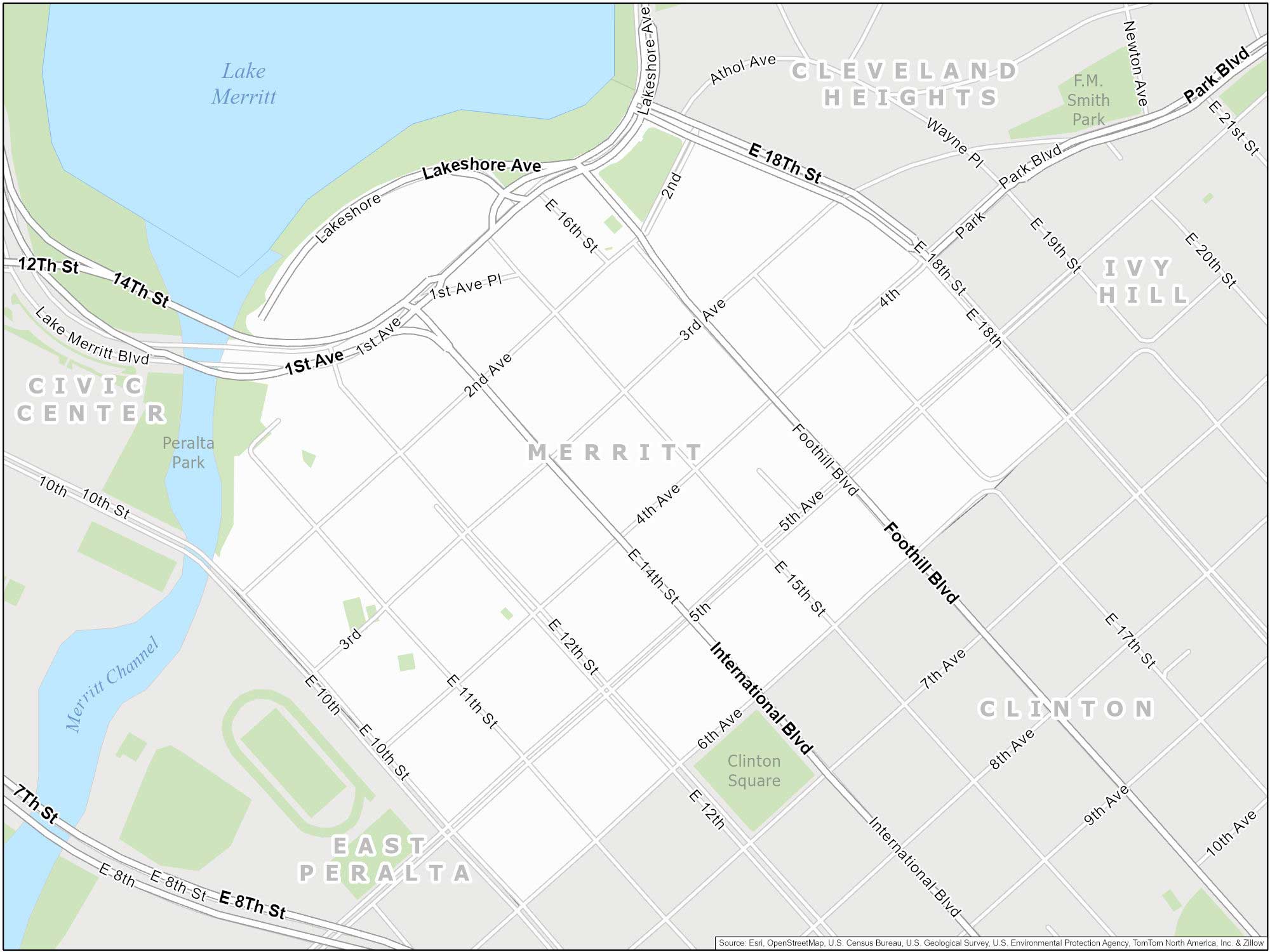 Oakland Merritt Map