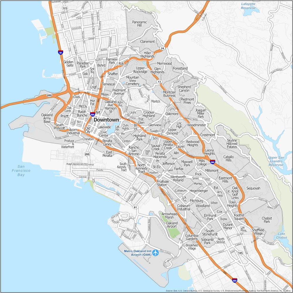 Oakland Neighborhood Map