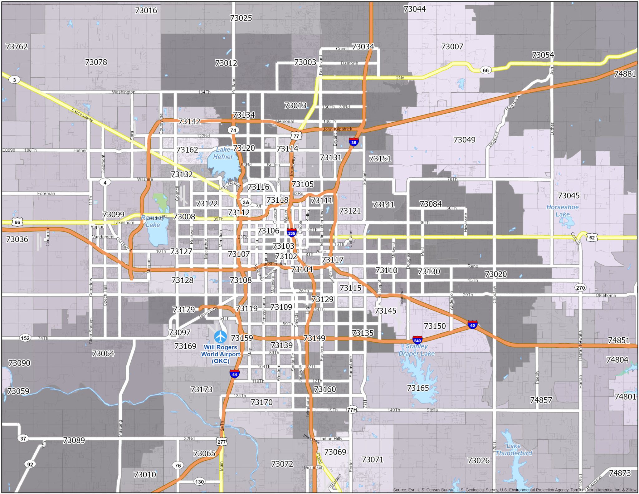 Oklahoma City Zip Code Map GIS Geography