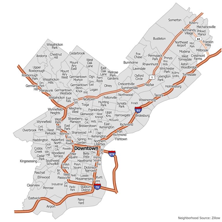 Philadelphia Neighborhood Map - GIS Geography