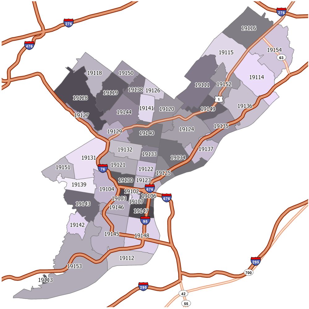 Philadelphia Zip Code Map GIS Geography