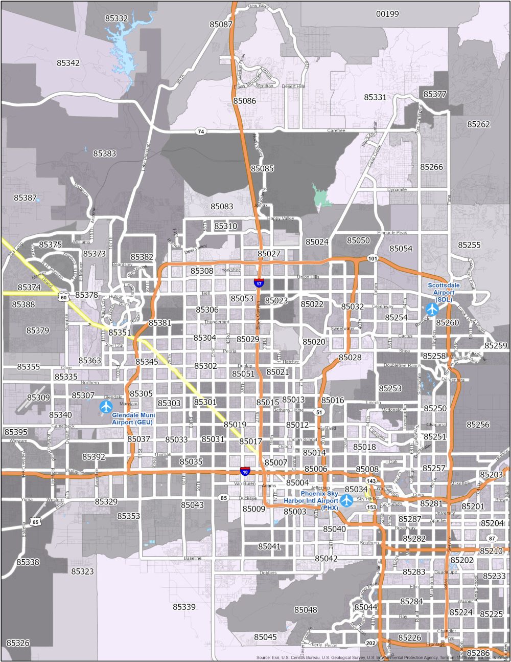 Phoenix Zip Code Map