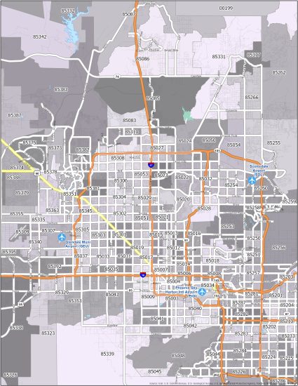 Phoenix Zip Code Map - GIS Geography