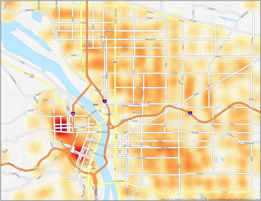 Portland Downtown Crime Map