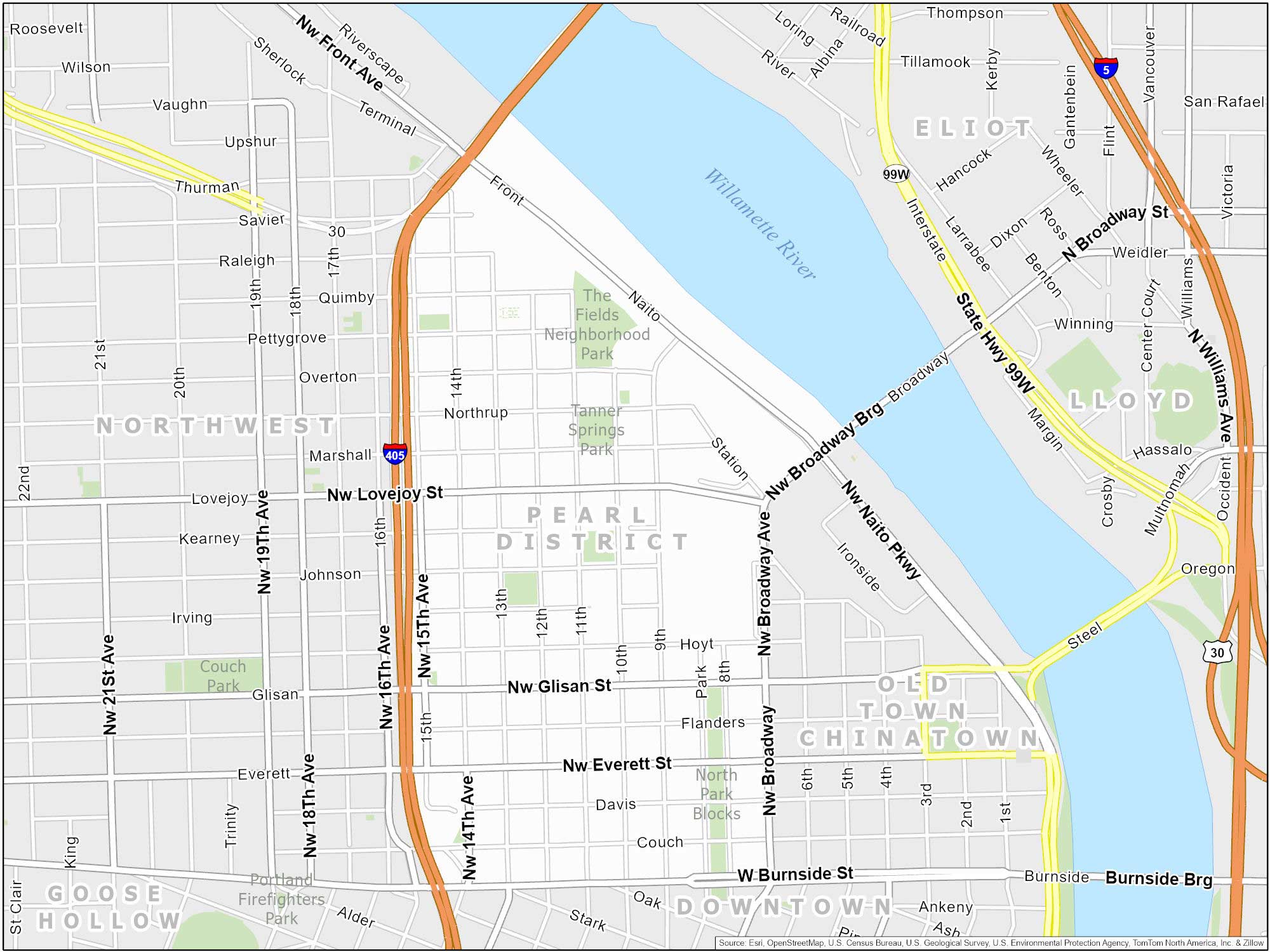 Portland Pearl District Map