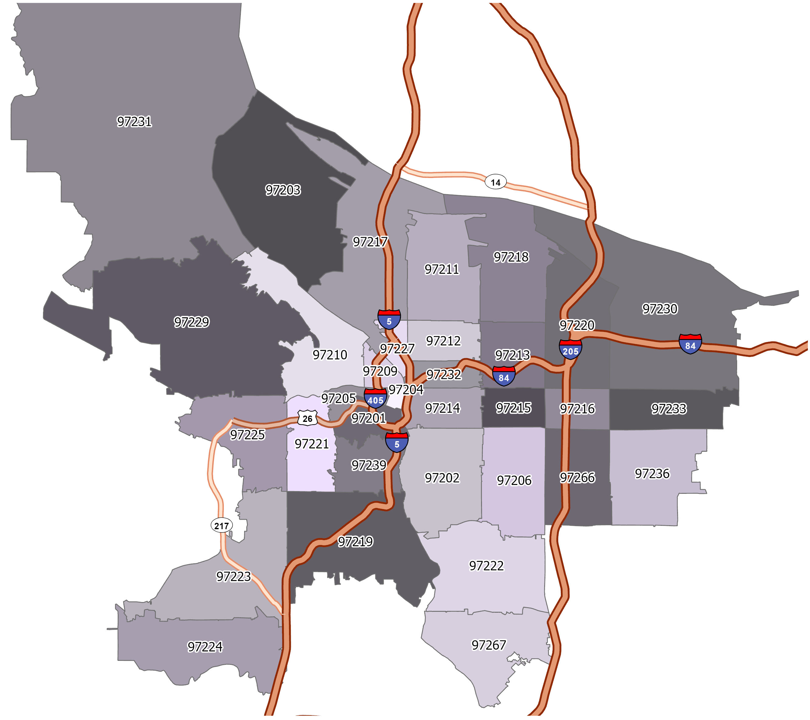 Portland Zip Code Map GIS Geography