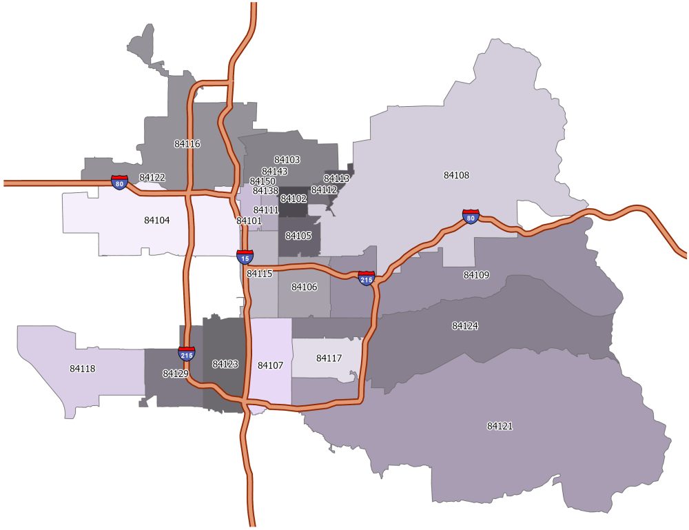 Salt Lake City Zip Code Map - GIS Geography