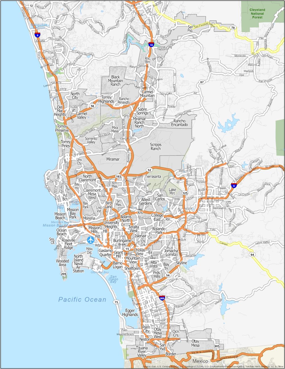 San Diego Neighborhood Map