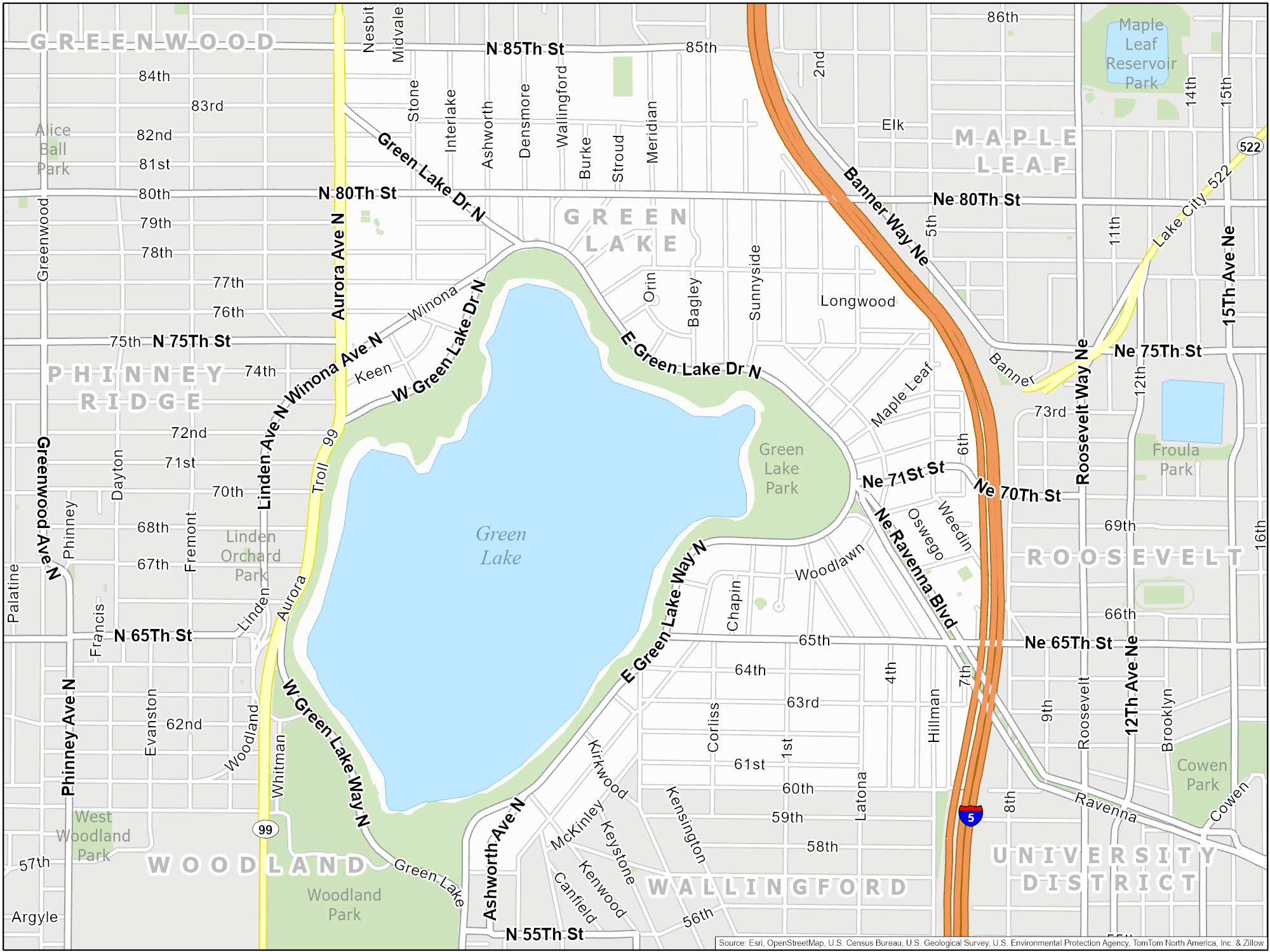 Seattle Green Lake Map