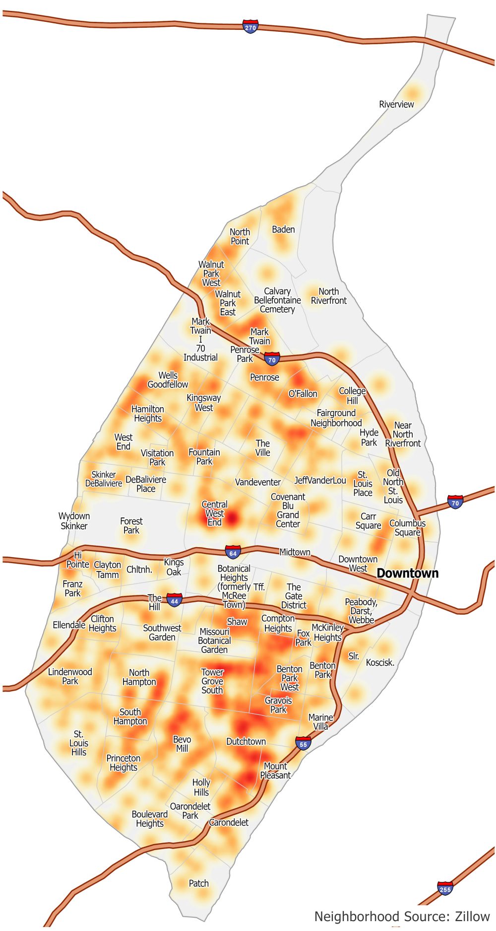 St Louis Crime Map 1000x1875 