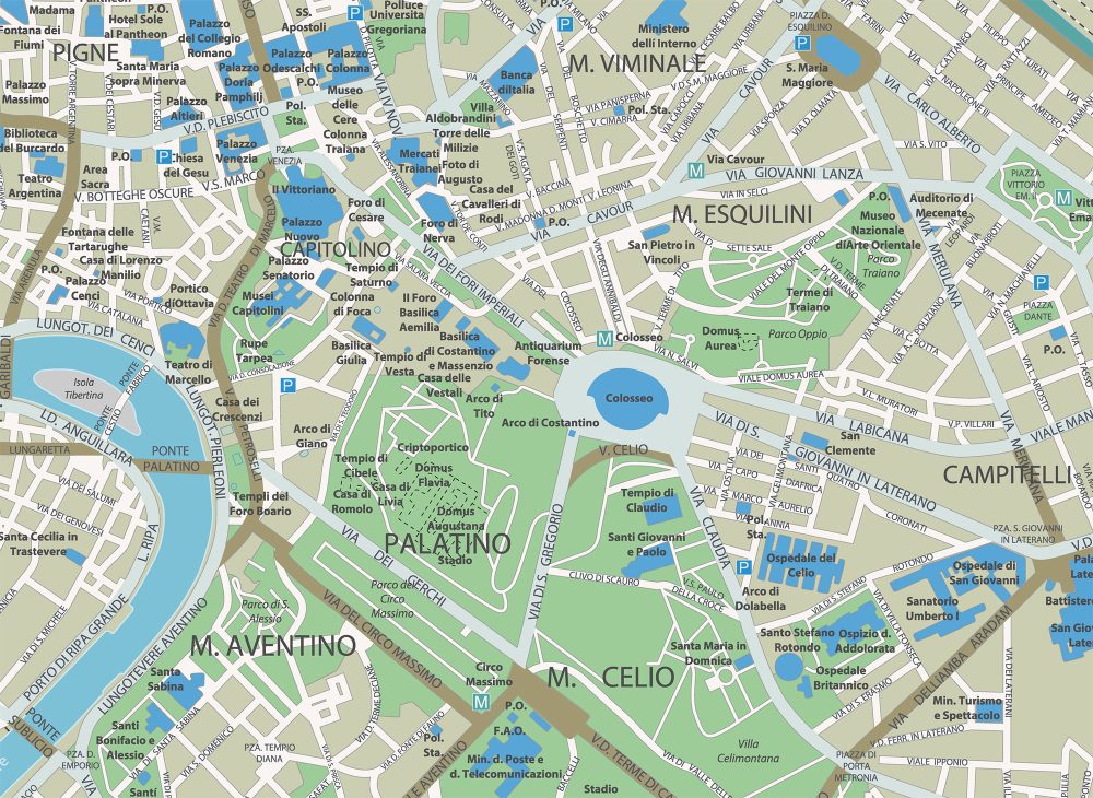 maps of rome showing attractions