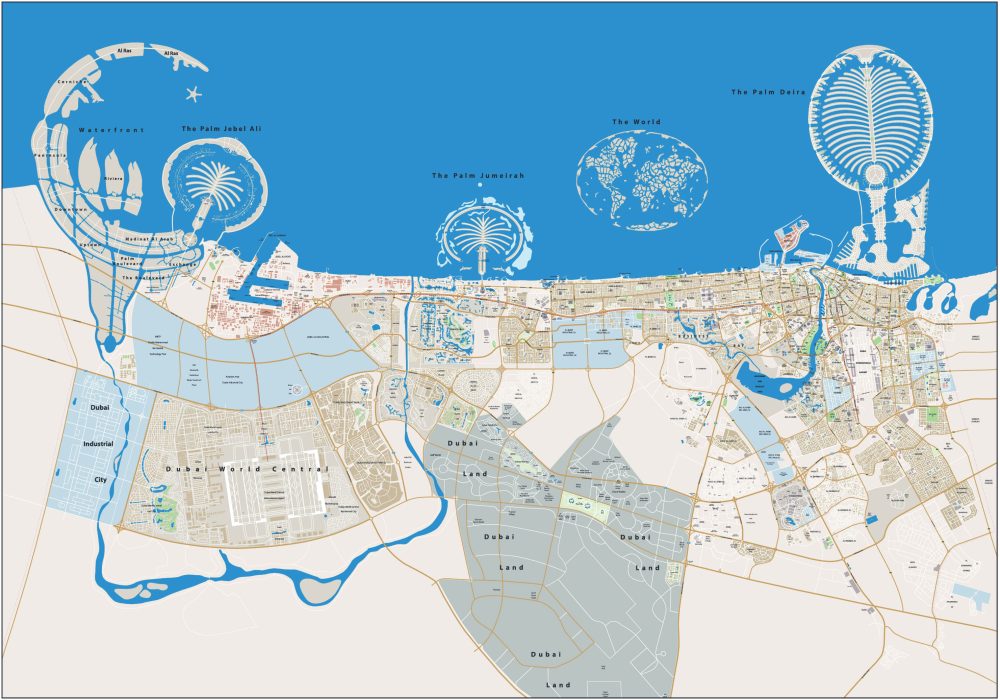 Map of Dubai - Top 10 Attractions - GIS Geography