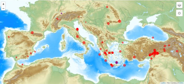 EMSC Earthquake Map