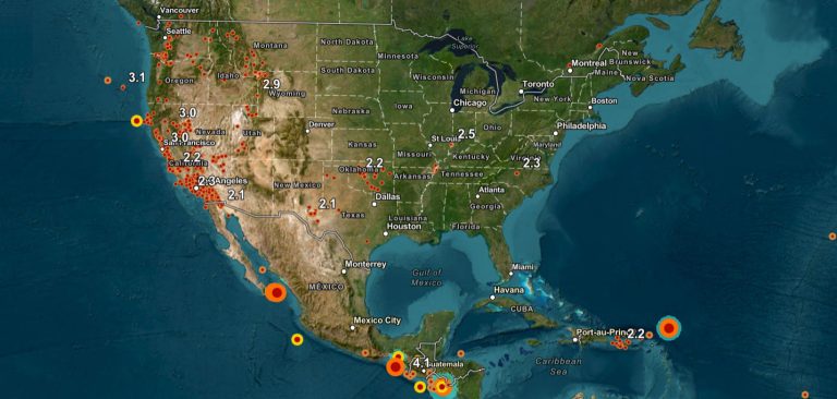 earthquakes today map