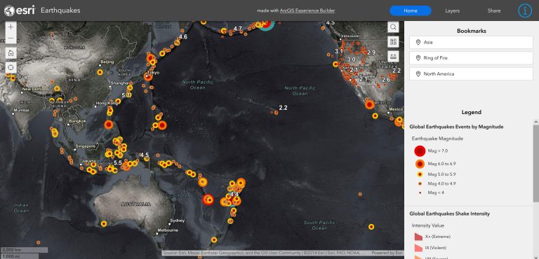 Esri Earthquake Map