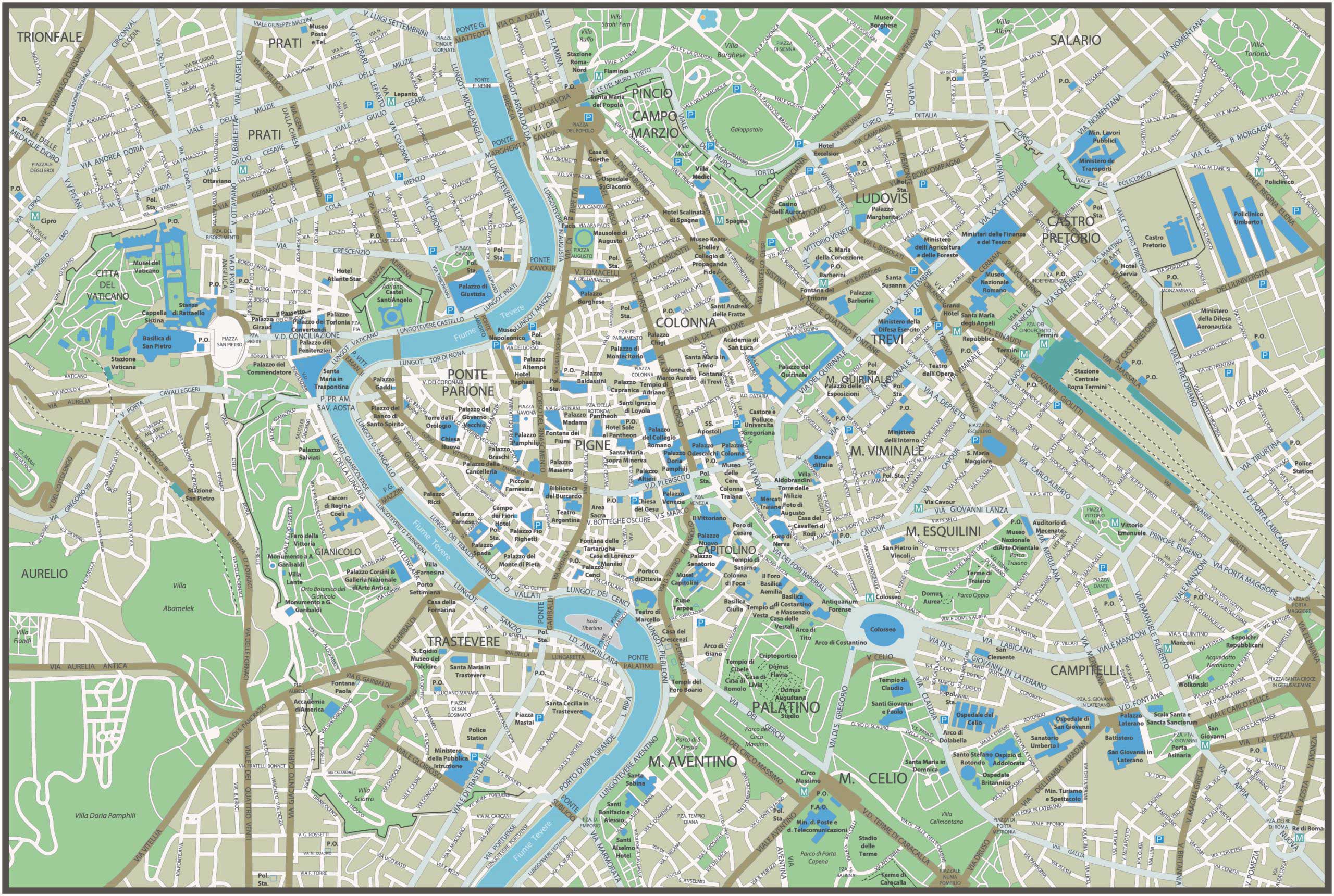 Map Rome Sightseeing Attractions - Infoupdate.org