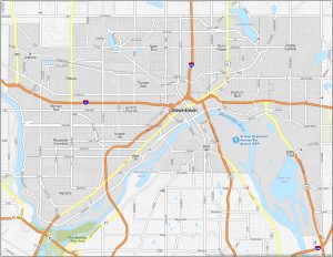 Modern City Map - Saint Paul Minnesota city of the USA with