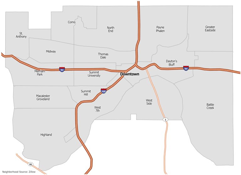 St. Paul Neighborhood Map - GIS Geography