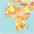 Blank Map of Africa in color