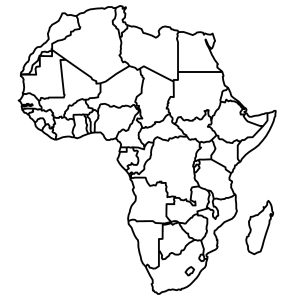 Blank Map of Africa with Country Outlines