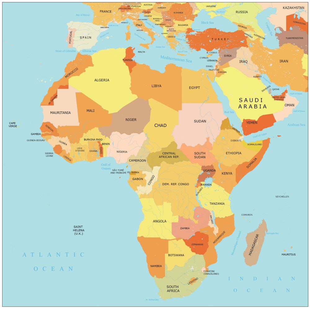 Africa Map with Countries