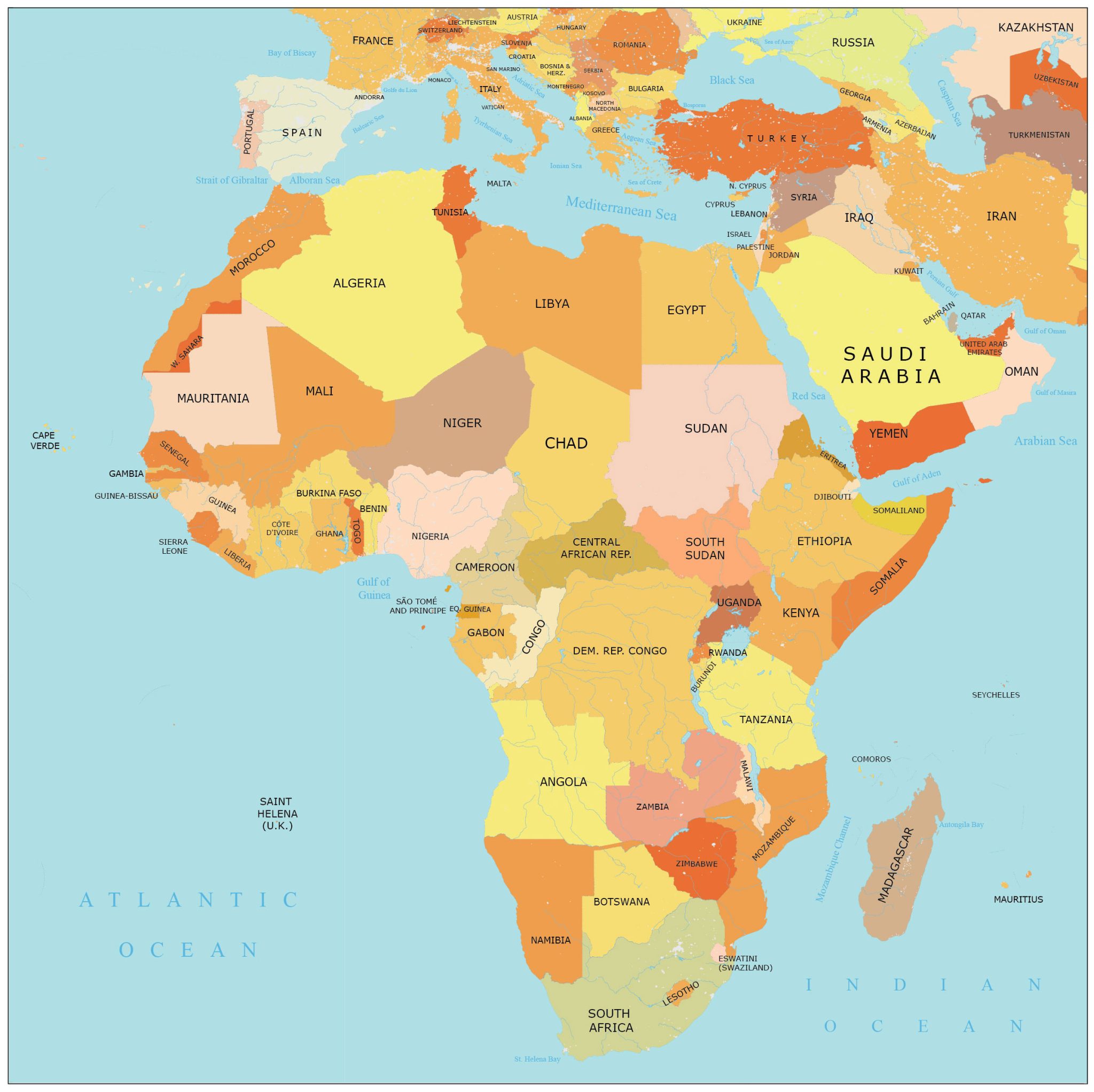 Africa Map With Countries And Capitals GIS Geography