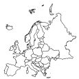 Europe Countries Outline Map