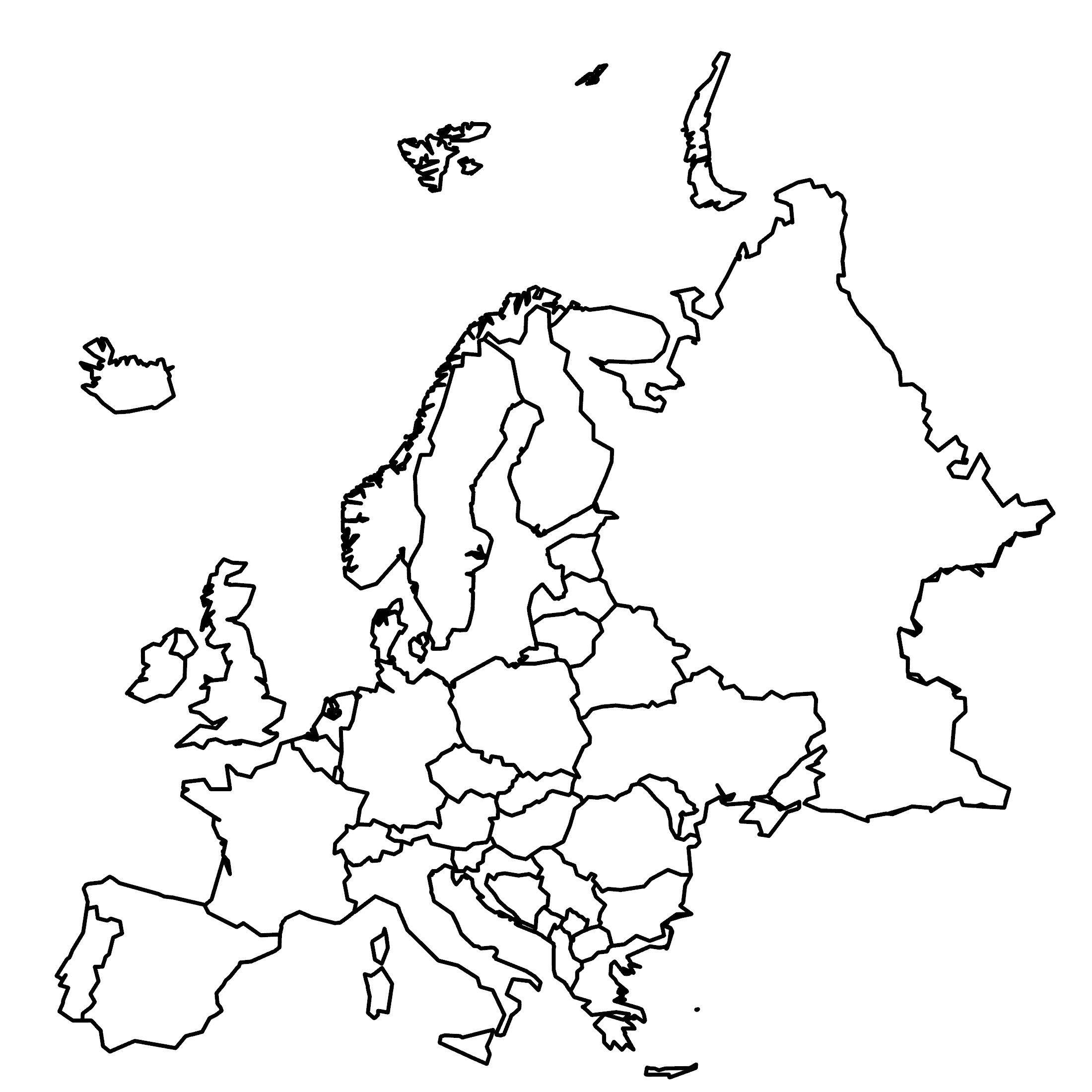 Europe Map Outline With Countries Ettie Janetta