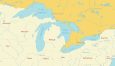 Simple Map of the Great Lakes