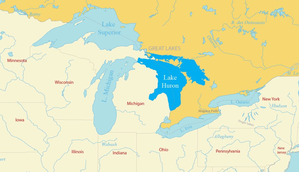 Great Lakes Map - Lake Huron