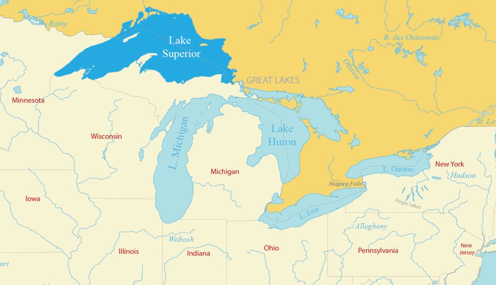 Great Lakes Map - Lake Superior