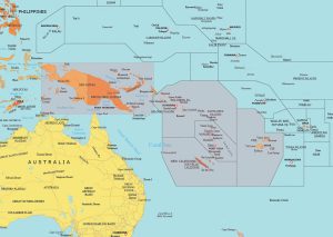Political and Physical Map of Melanesia