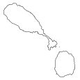 Saint Kitts and Nevis Outline Map