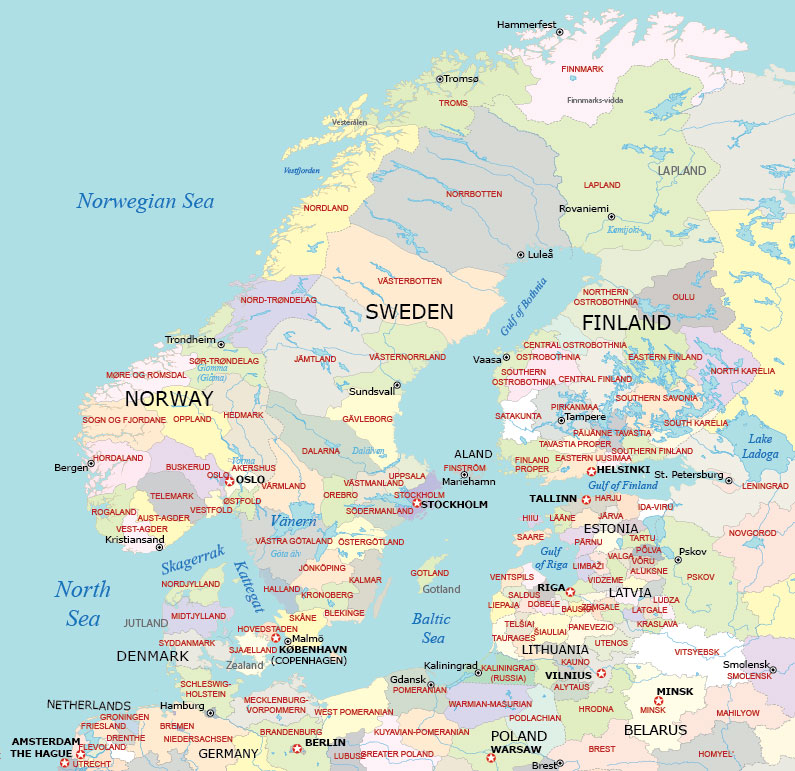 Scandinavian Peninsula Physical Map Scandinavian Peninsula Physical Map
