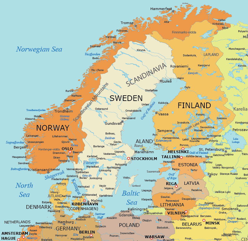Scandinavia Detailed Map