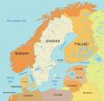Simple Map of Scandinavia