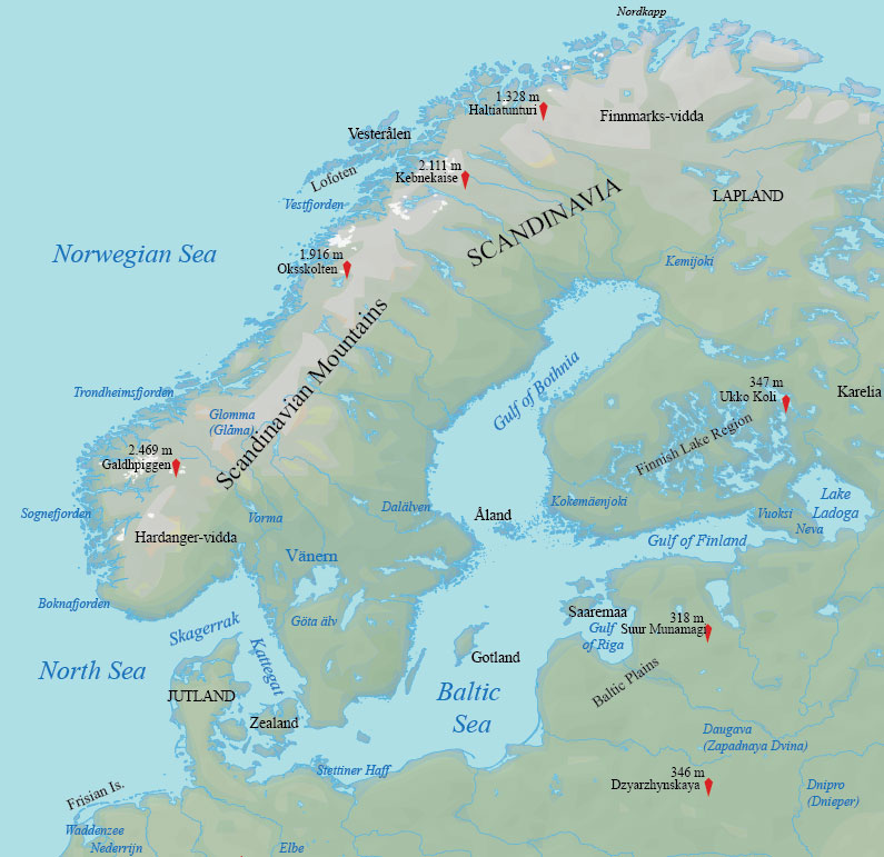 Scandinavia Physical Map
