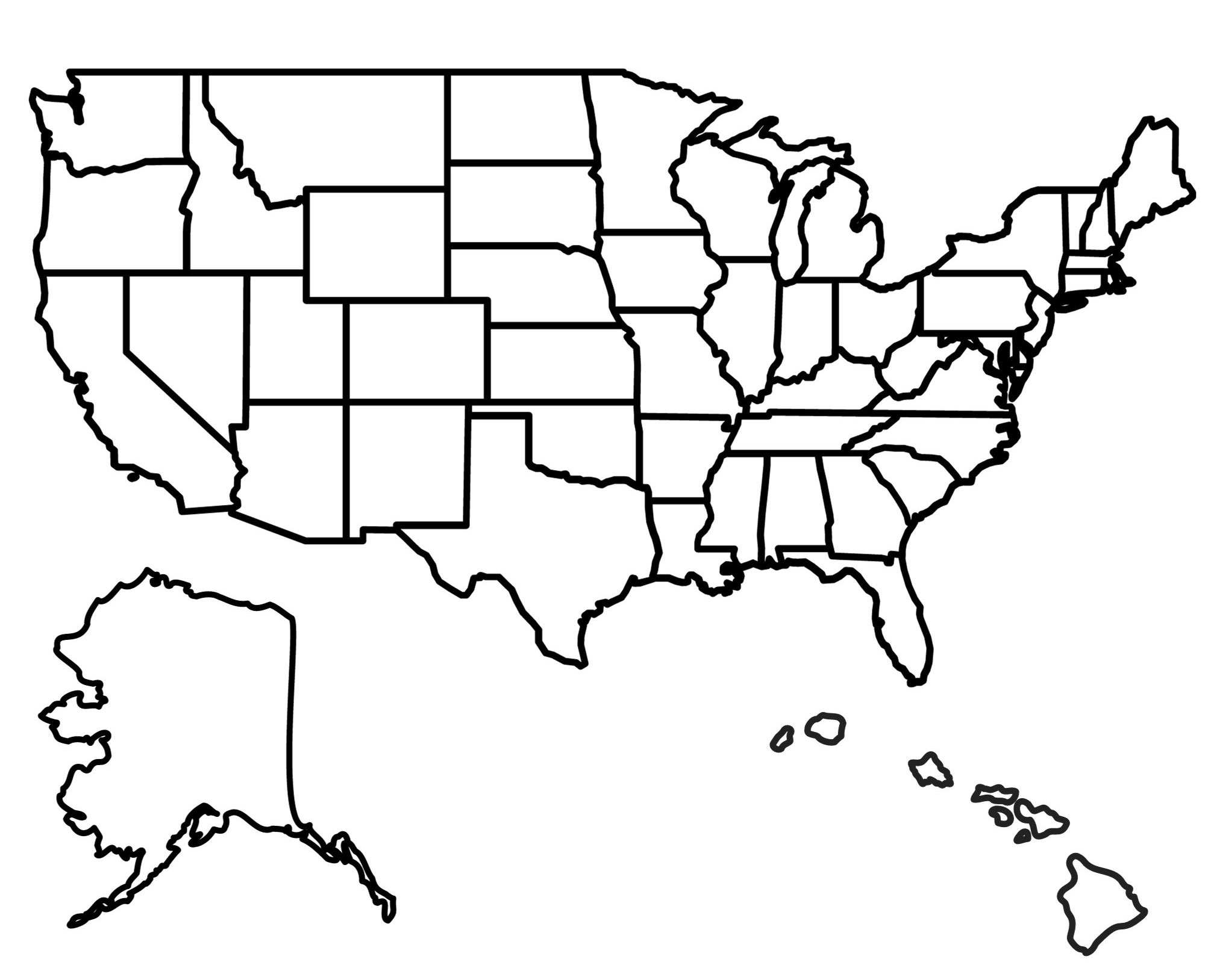 Outline Map Of The United States - Marjy Shannen