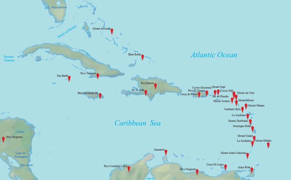 West Indies Physical Map