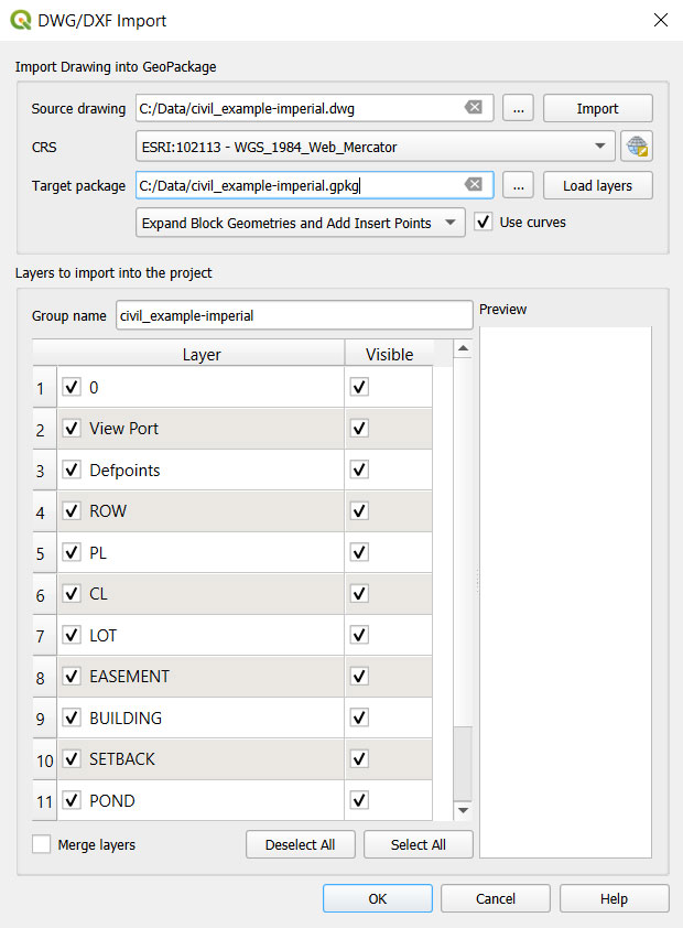 DWG DXF Import