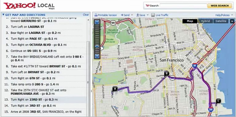 Yahoo Maps Feature