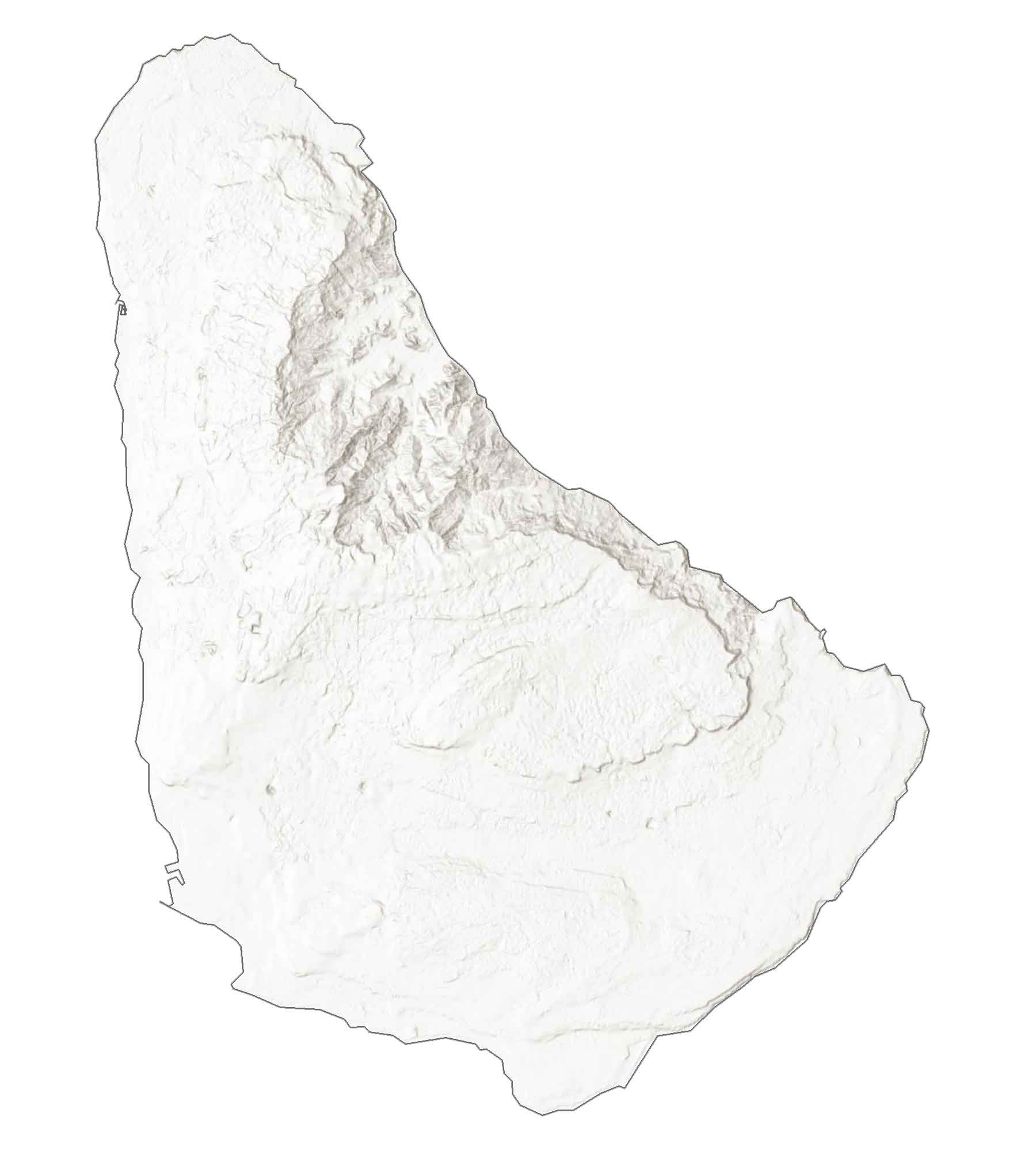 Barbados Elevation Map