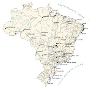 Map of Brazil – Cities and Roads